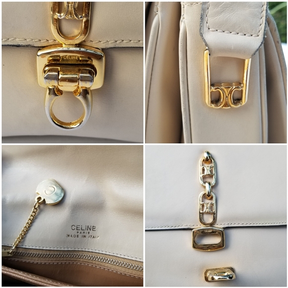 Vintage Rare CÉLINE TRIOMPHE Box Calf saddle shoulder crossbody handbag - Picture 12 of 16
